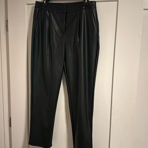 Ellen Tracy Pleated Faux Leather Pant